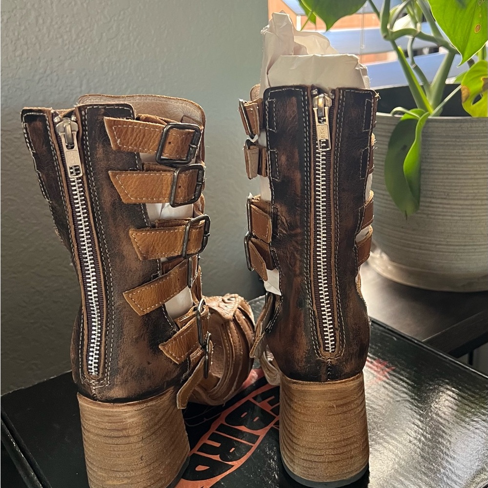 Freebird Tan Heeled  Boots - Picture 2 of 11
